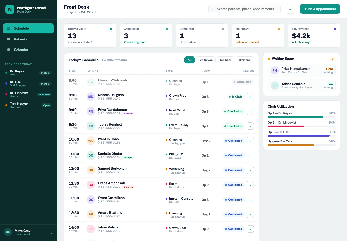 Northgate Dental workflow interface